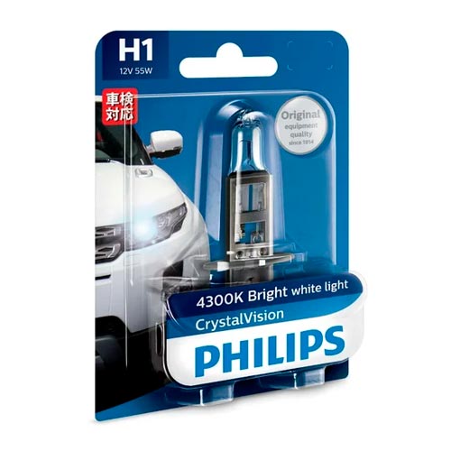 Галогенная лампа H1 Philips Crystal Vision 12V 12258CVB1 Галогенная лампа H1 Philips Crystal Vision 12V 12258CVB1
