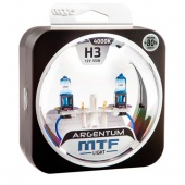 Галогенные лампы H3 MTF Argentum +80% 4000К